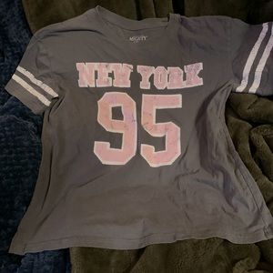 Mighty Fine cropped jersey style tee